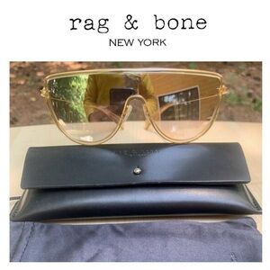 RAG & BONE shield Sunglasses MODERN STREET STYLE mirrored lenses NEW with case
